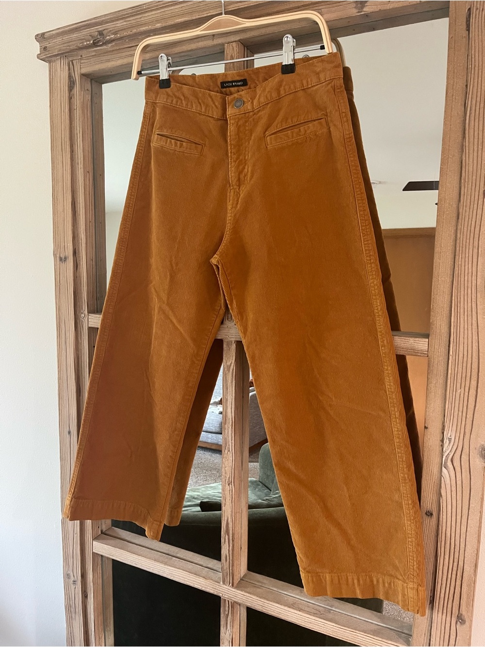Lucky Brand Corduroy Wide-Leg crop Pants in Mustard 6/28